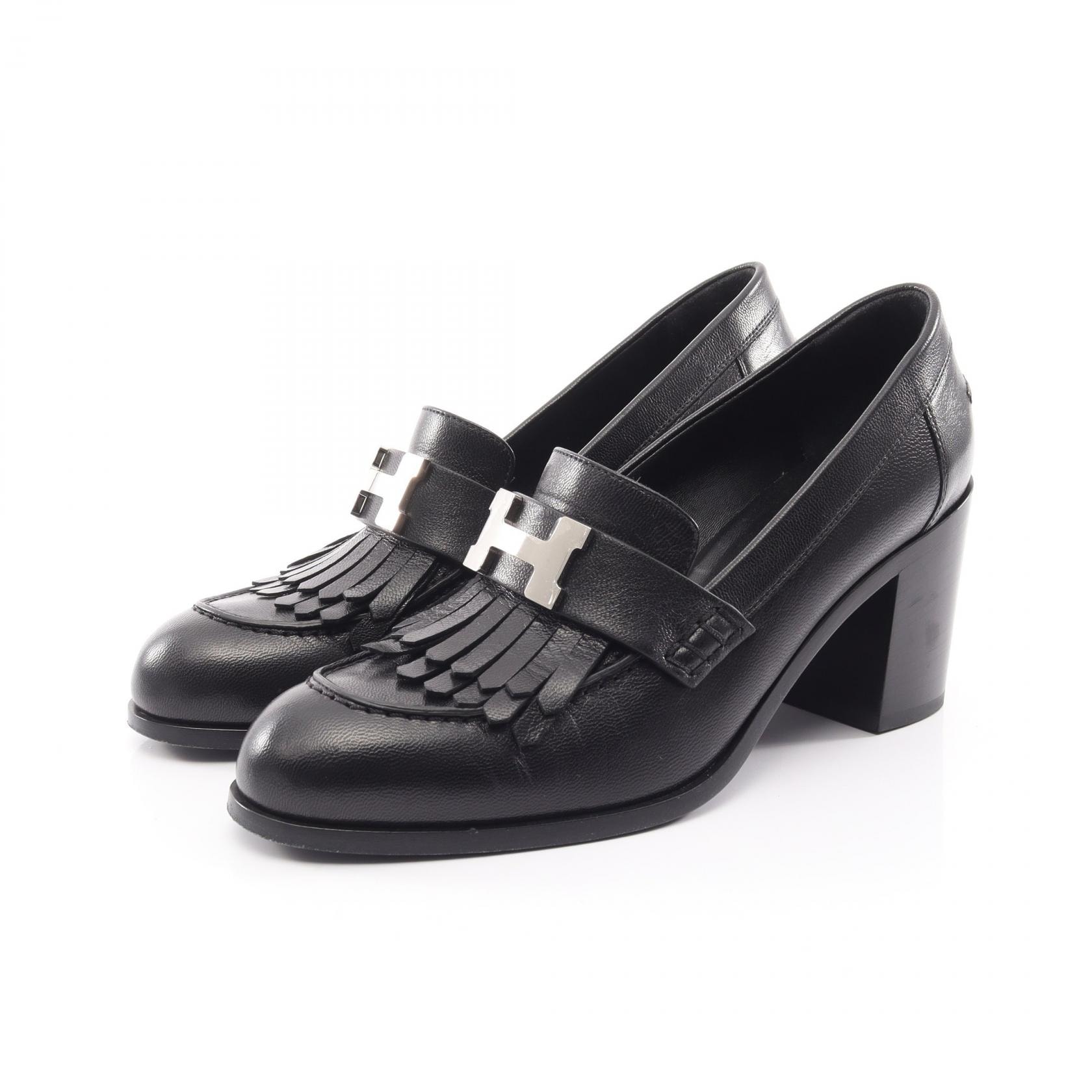 エルメス HERMES エリゼ70 パンプス 靴 レザー レディース ブラック系 【中古】