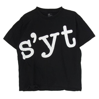 Yohji Yamamoto ヨウジヤマモト Tシャツ 0K-T68-095 s'yte サイト ロゴ プリント 半袖 Tシャツ カットソー ブラック系 S【中古】
