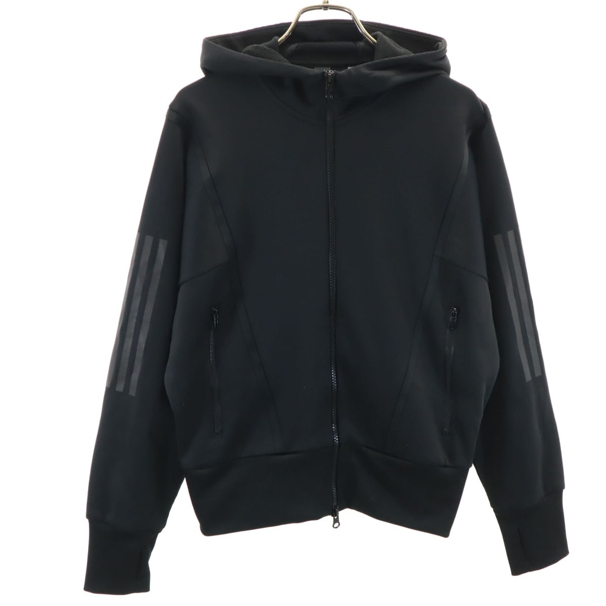 adidas アディダス 長袖 ジップパーカー S ブラック