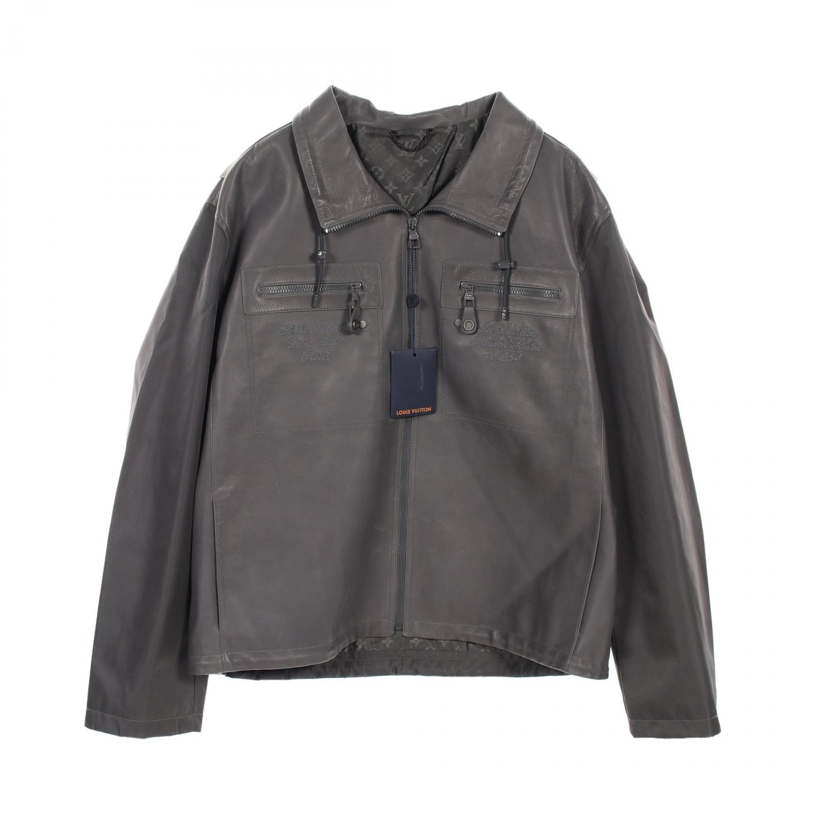 ルイ・ヴィトン LOUIS VUITTON 衣料品 アウター レザー ナイロン グレー メンズ グレー系 【中古】