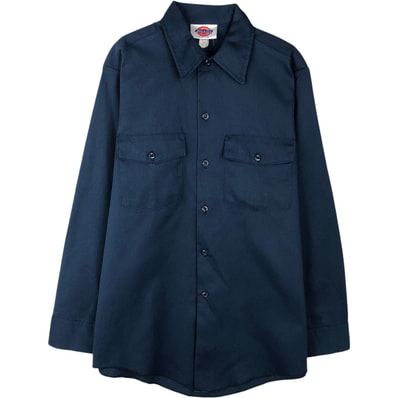 古着 90年代 ディッキーズ Dickies 長袖 ワークシャツ USA製 メンズM相当 ヴィンテージ/eaa643499