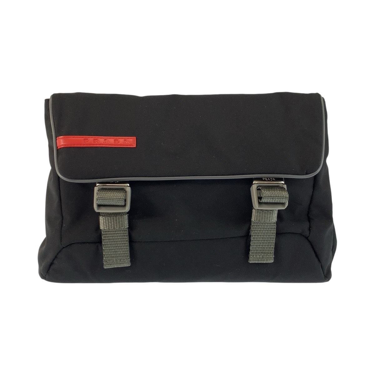 美品 PRADA プラダ プラダスポーツ ブラック グレー シルバー金具 ナイロン ボディバッグ ウエストポーチ バムバッグ 602834 【中古】