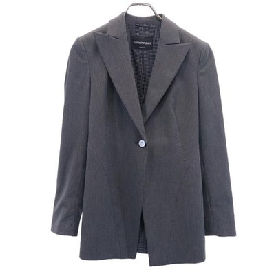 Emporio Armani エンポリオアルマーニ イタリア製 ドット テーラードジャケット 36 グレー系
