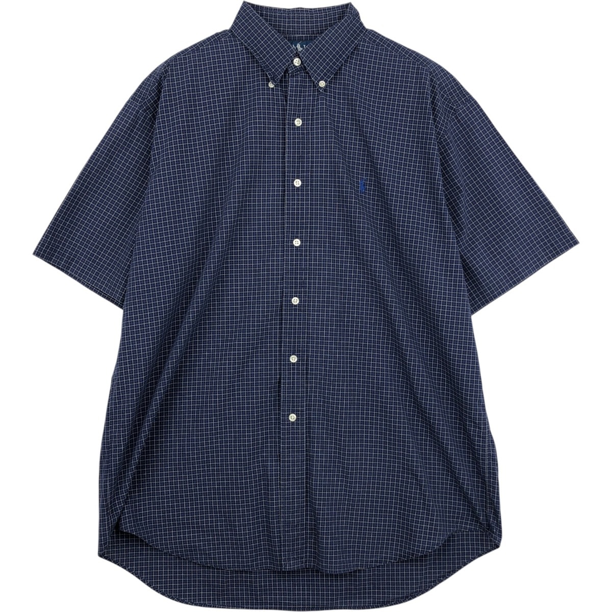 古着 ラルフローレン Ralph Lauren BLAKE 半袖 ボタンダウン チェックシャツ メンズL相当/eaa641154