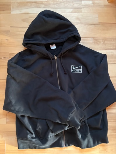 Stussy x Nike Stone Washed Fleece Zip Hoodie "Black" (US Size) FJ9175-010