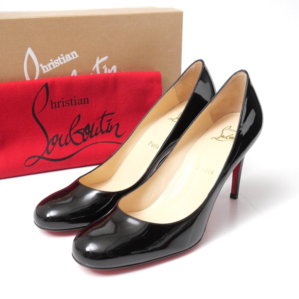 ■未使用品■Christian Louboutin クリスチャンルブタン MISS GENA 85 PATENT CALF パンプス サイズ37 1/2 エナメル ハイヒール 20260604/RA9633