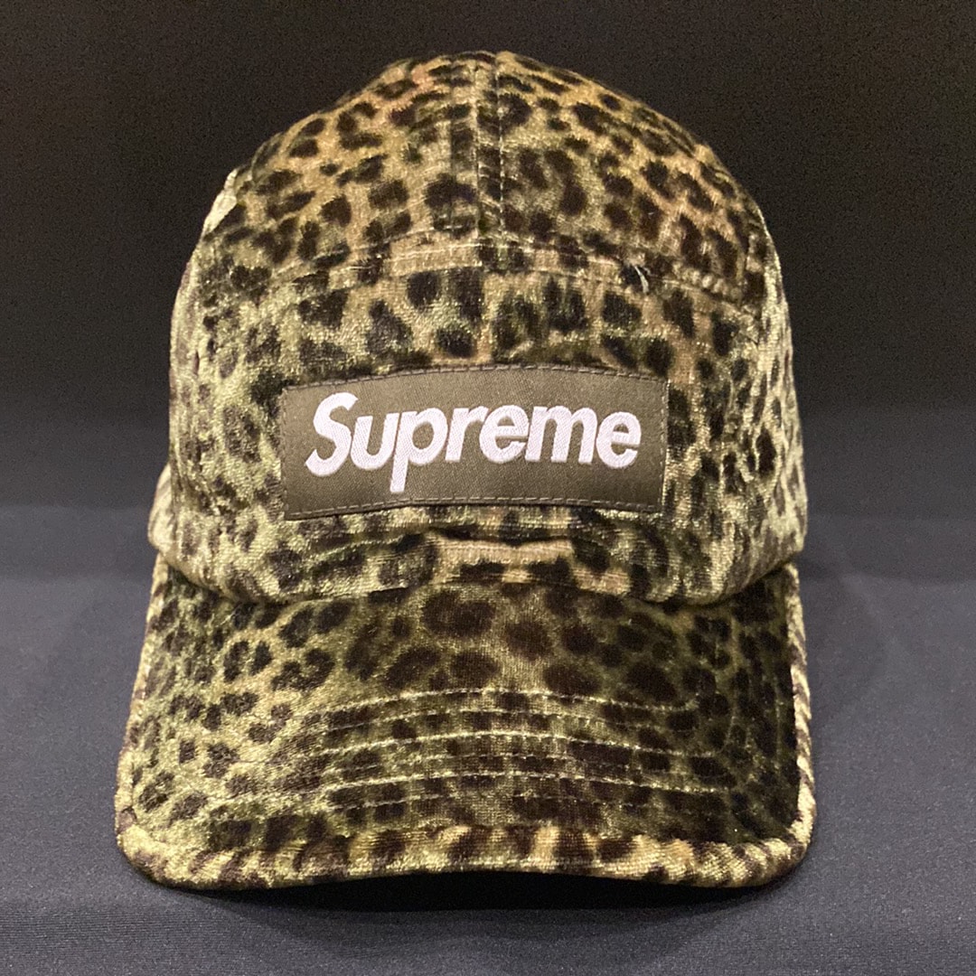 Supreme Leopard Velvet Camp Cap "Olive"