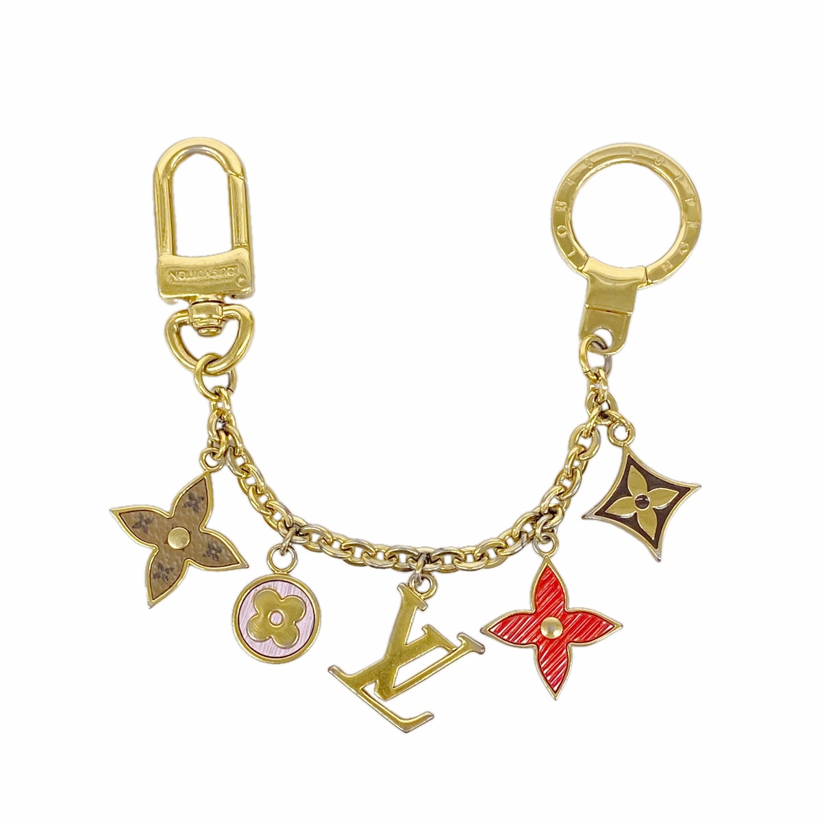 【6hd3322】ルイヴィトン キーホルダー・チャーム エピ チェーンスプリングストリート M00540 ゴールド マルチカラー【中古】レディース