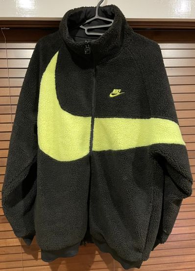 Nike Big Swoosh Reversible Boa Jacket"Black Neon"