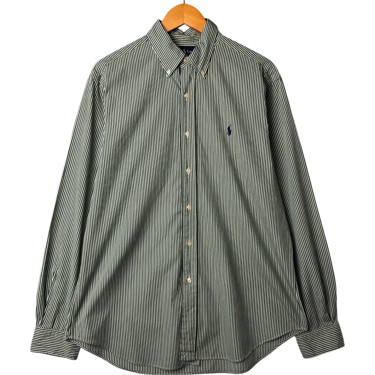 古着 ラルフローレン Ralph Lauren CLASSIC FIT クラシックフィット 長袖 ボタンダウンストライプシャツ メンズL相当/eaa563148