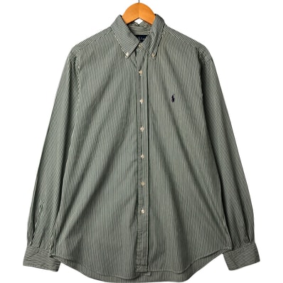 古着 ラルフローレン Ralph Lauren CLASSIC FIT クラシックフィット 長袖 ボタンダウンストライプシャツ メンズL相当/eaa563148