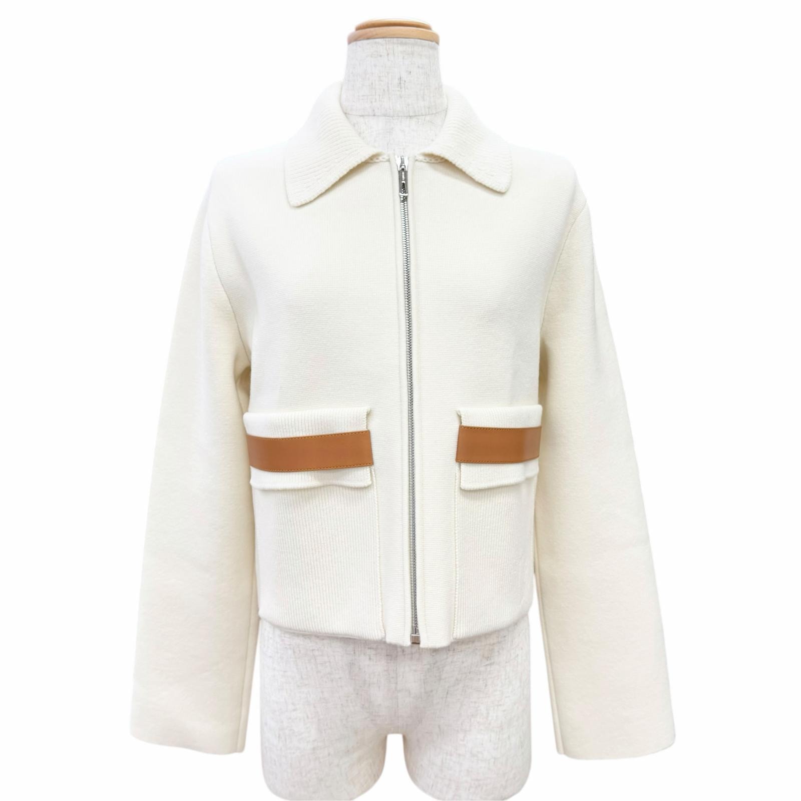 未使用品 エルメス ブルゾン アイボリー レディース IT 36 6E2223D3