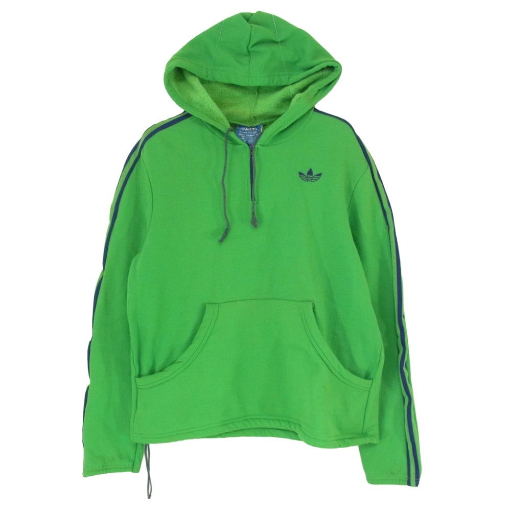 adidas アディダス パーカー フランス製 70S ハーフジップ トラック トップ パーカー グリーン系 サイズ表記無【中古】