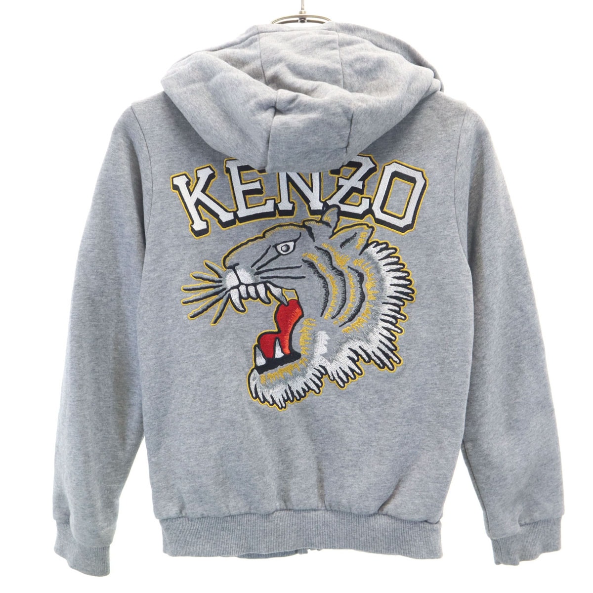 KENZO ケンゾー タイガー刺繍 長袖 スウェット ジップパーカー 10A グレー 裏起毛