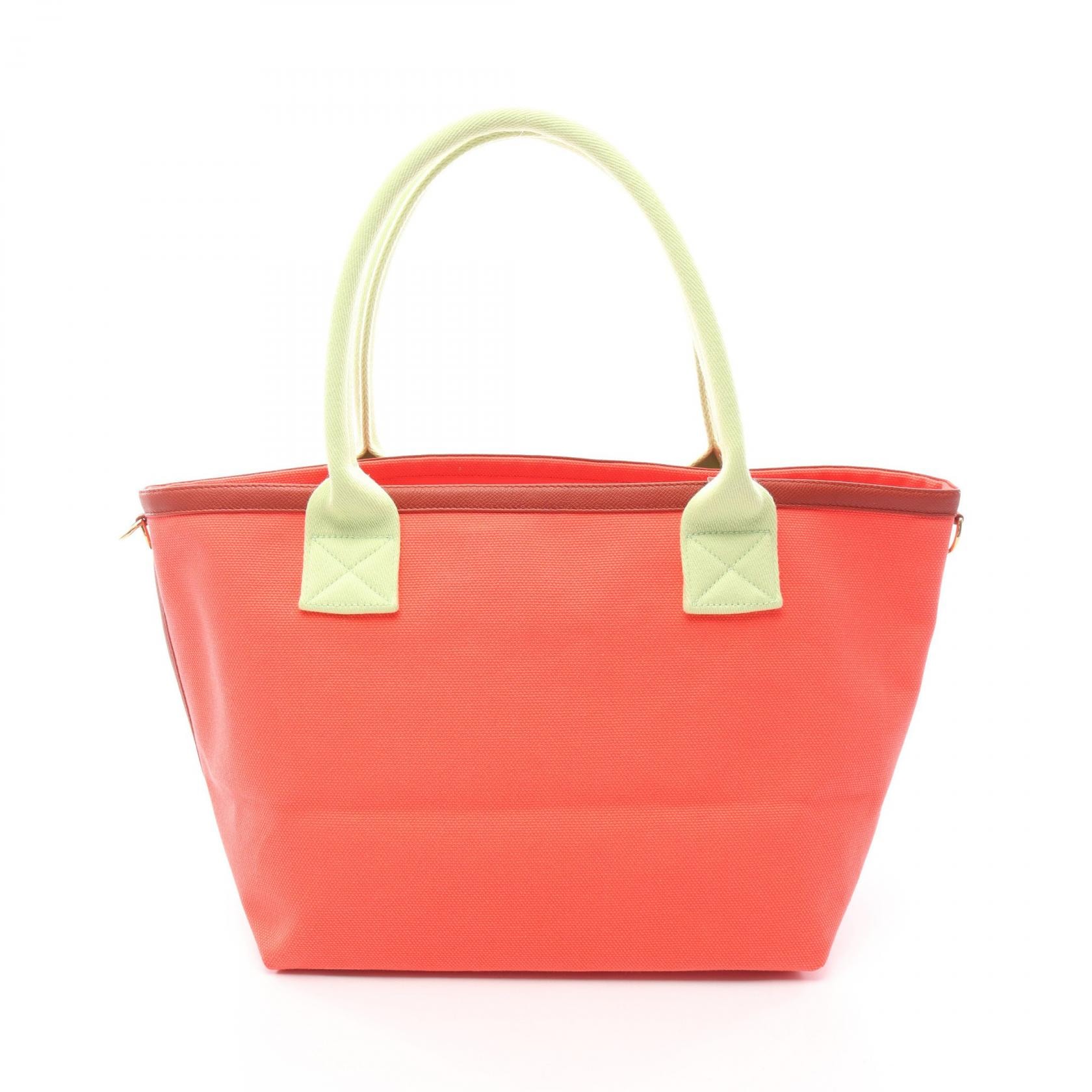 エルメス HERMES プティアッシュ ソーカバス トートバッグ バッグ レザー トワルアッシュ トワルアッシュ ローズジャイプール レディース レッド系 / グリーン系 / ブラウン系 【中古】