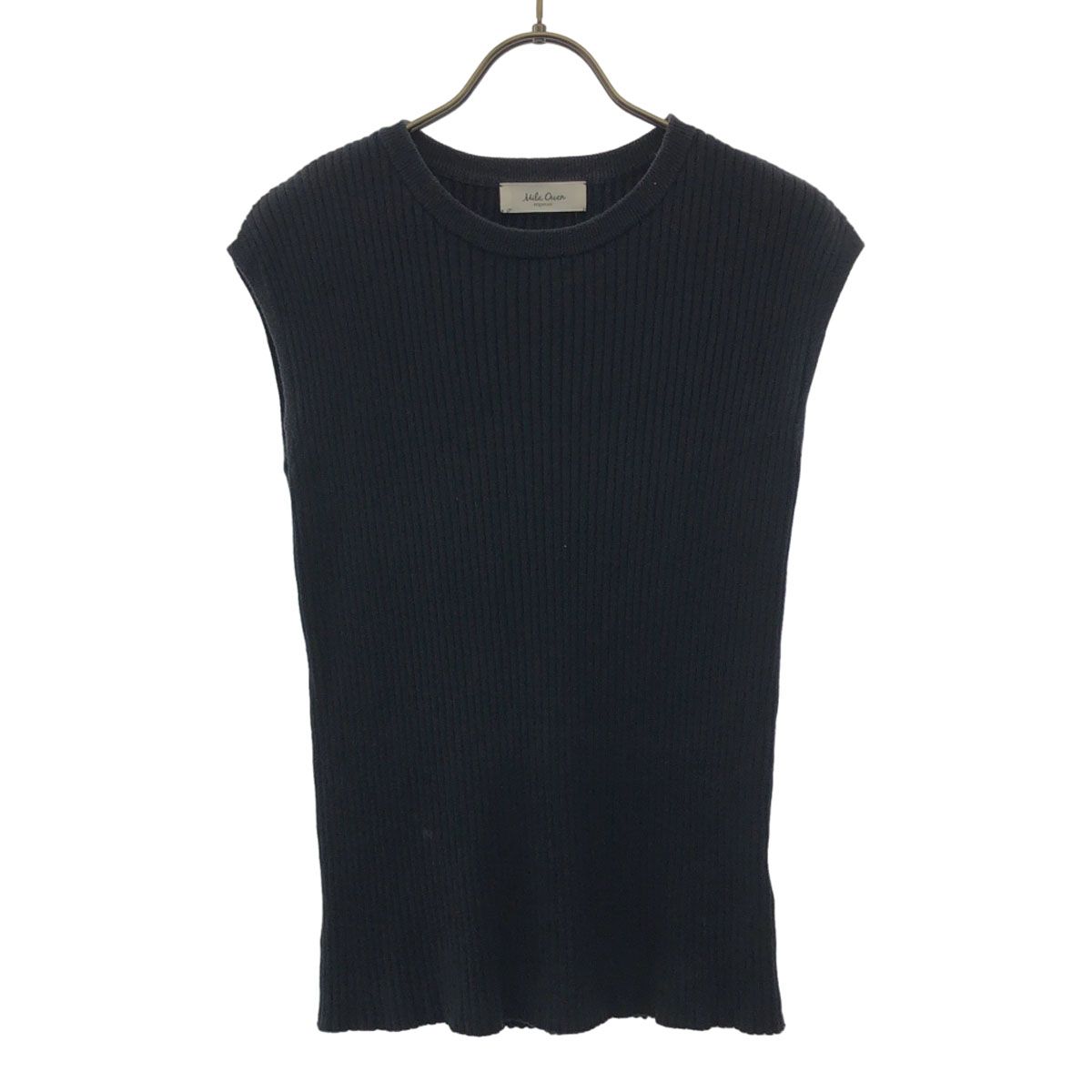 Mila Owen ミラオーウェン ノースリーブ オーガニックリブ ニット 1 ブラック 09WNT232002