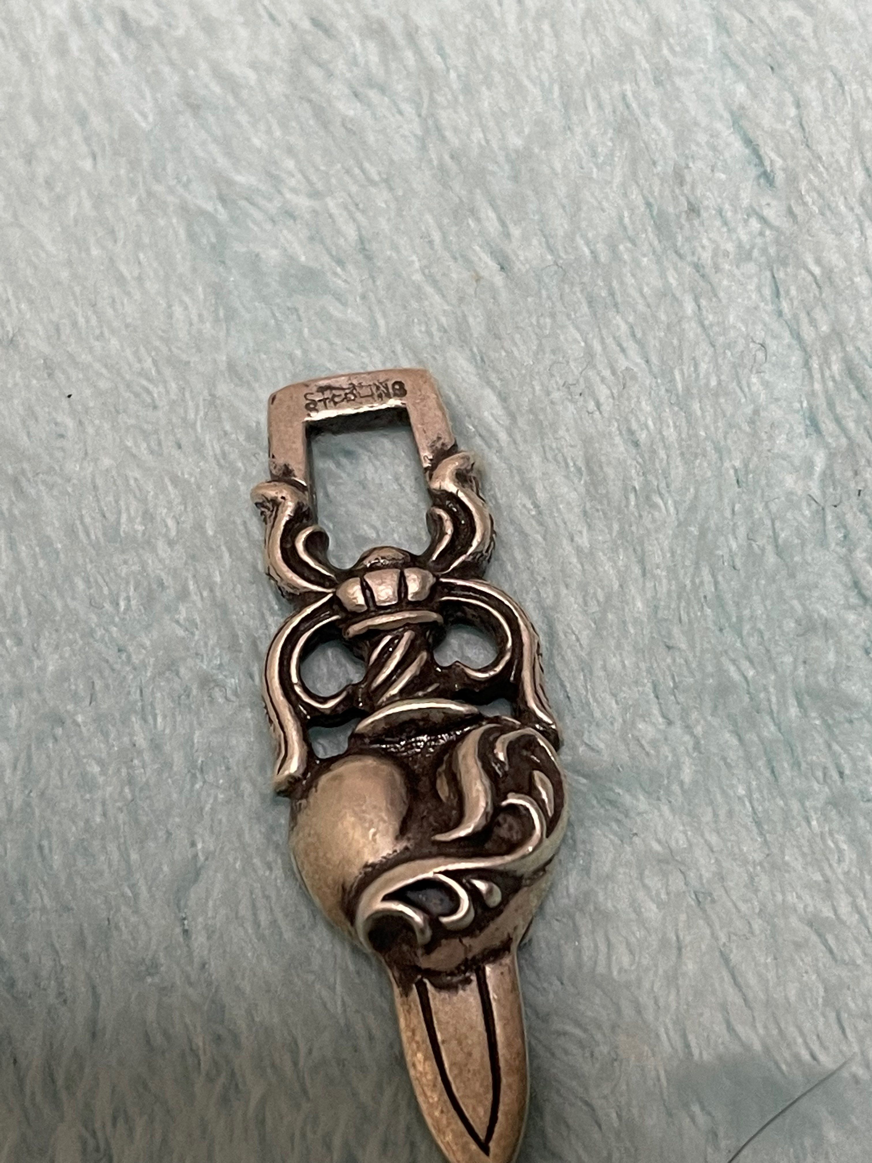 Chrome Hearts Dagger Heart Pendant "Silver"