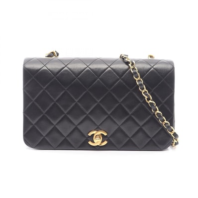 シャネル CHANEL マトラッセ フルフラップ ショルダーバッグ バッグ ラムスキン(羊革) レディース ブラック系 【中古】
