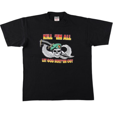 古着 90年代 オニータ ONEITA POWER-T ドクロ柄 スカル柄 プリントTシャツ USA製 メンズL相当 ヴィンテージ/eaa664341