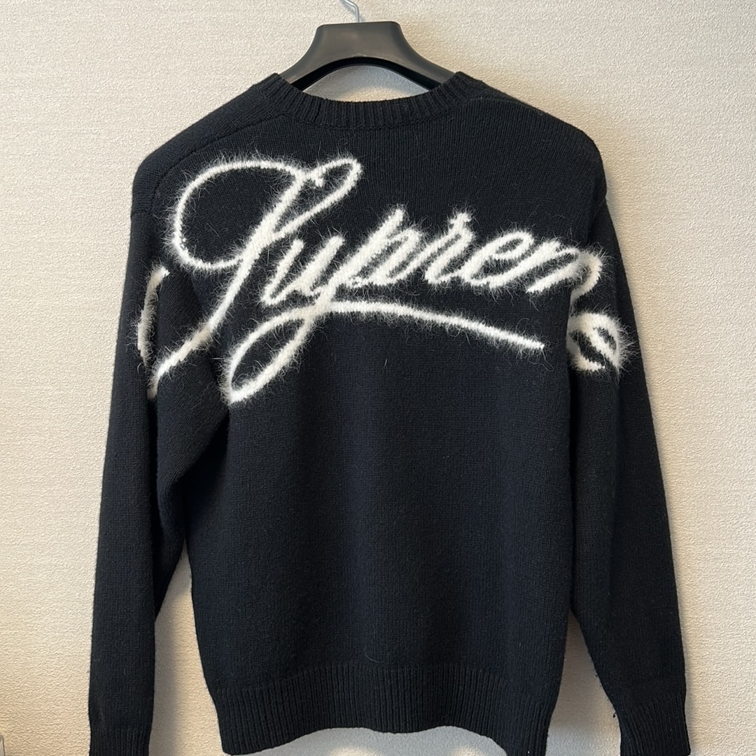 Supreme Angora Script Sweater "Black"