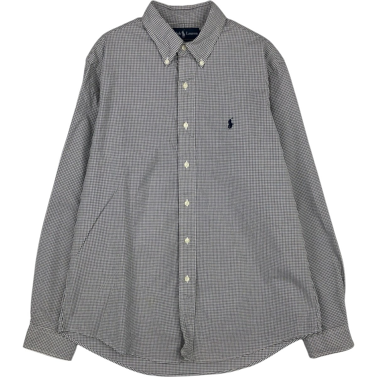 古着 ラルフローレン Ralph Lauren CUSTOM FIT ギンガムチェック 長袖 ボタンダウンチェックシャツ メンズL相当/eaa614265