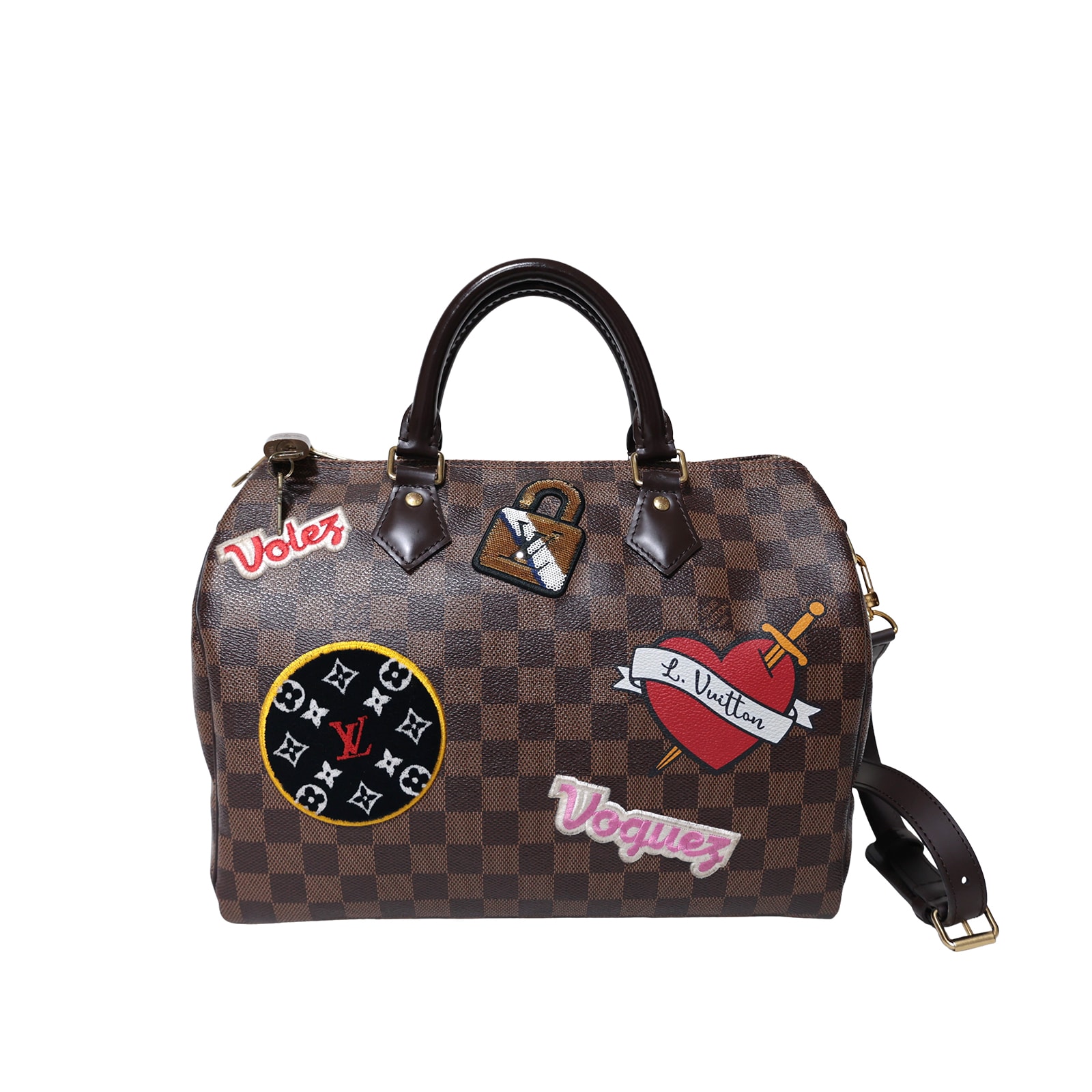 LOUIS VUITTON ルイ・ヴィトン スピーディー バンドリエール30 ダミエ LVストーリーズパッチーズ N40060 2way ショルダー ブラウン レディース ハンドバッグ
LV