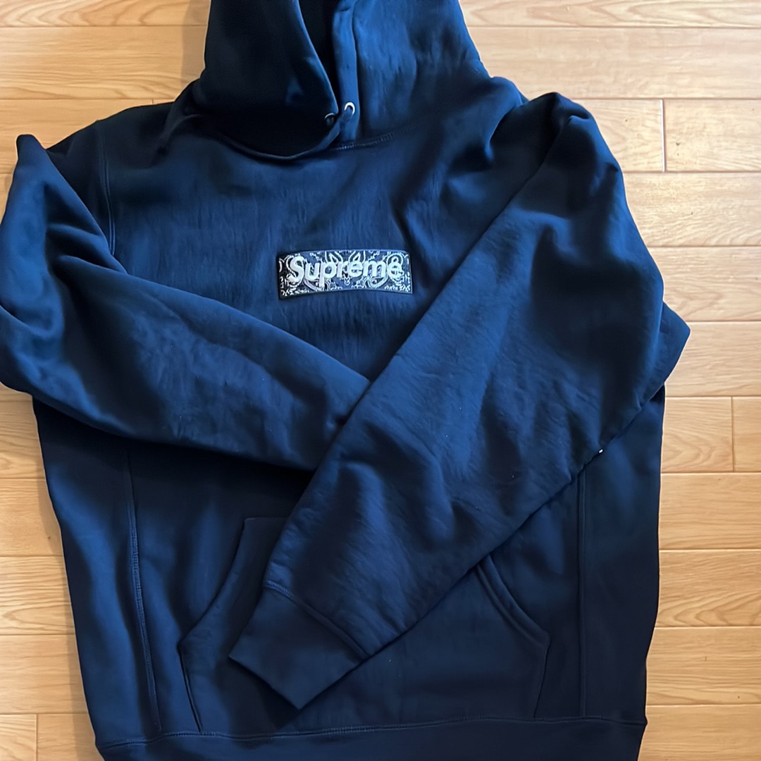 Supreme Bandana Box Logo Hooded Sweatshirt "Navy"