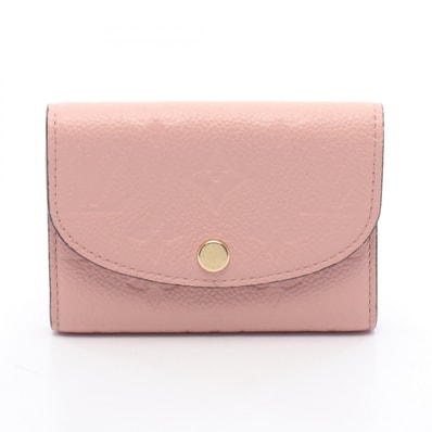 ルイ・ヴィトン LOUIS VUITTON ポルトモネ ロザリ モノグラム アンプラント ローズプードル 二つ折り財布 財布 レザー ピンク レディース ピンク系 M81520 【中古】