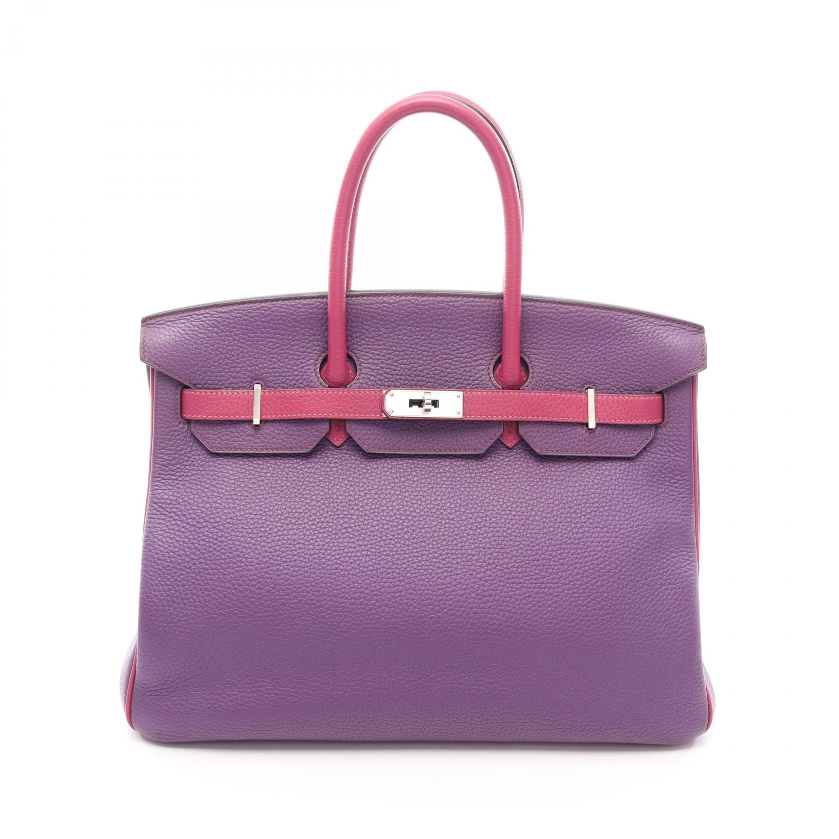 エルメス HERMES バーキン35 パーソナルオーダー ハンドバッグ バッグ レザー トゴ トゴ アネモネ □Q刻印(2013年製造) レディース パープル系 / ピンク系 / トスカ 【中古】