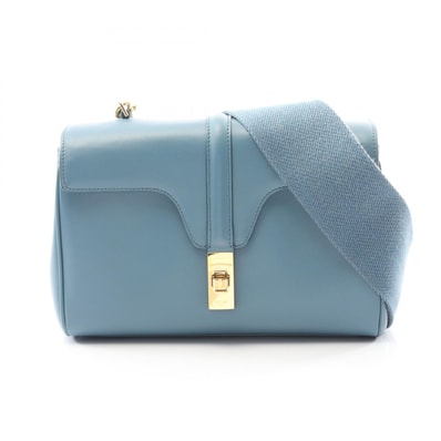 セリーヌ CELINE ティーンソフト16 ショルダーバッグ バッグ レザー レディース ブルー系 196853 【中古】