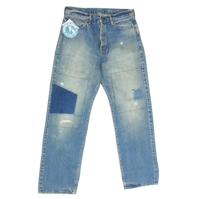HYSTERIC GLAMOUR ヒステリックグラマー 26SS 02261AP14 SP加工 60S XX スタッズ ストレートデニムパンツ インディゴブルー系 32【極上美品】【中古】