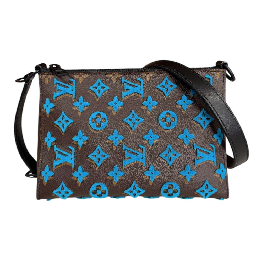 Louis Vuitton Triangle Messenger Monogram Tuffetage Canvas "Turquoise"