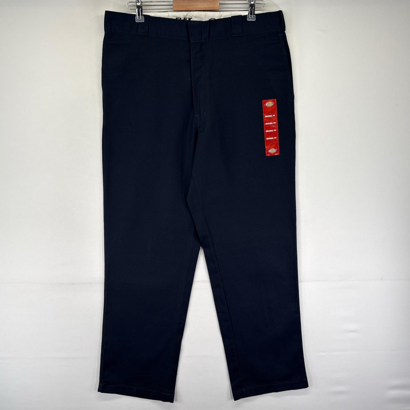 古着 デッドストック ディッキーズ Dickies パンツ ワークパンツ ジッパーフライ チノパン 874 W38 L32  ネイビー系 メンズ