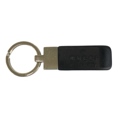 GUCCI グッチ ブラック 黒 シルバー金具 ラバー キーホルダー キーリング 602342 【中古】