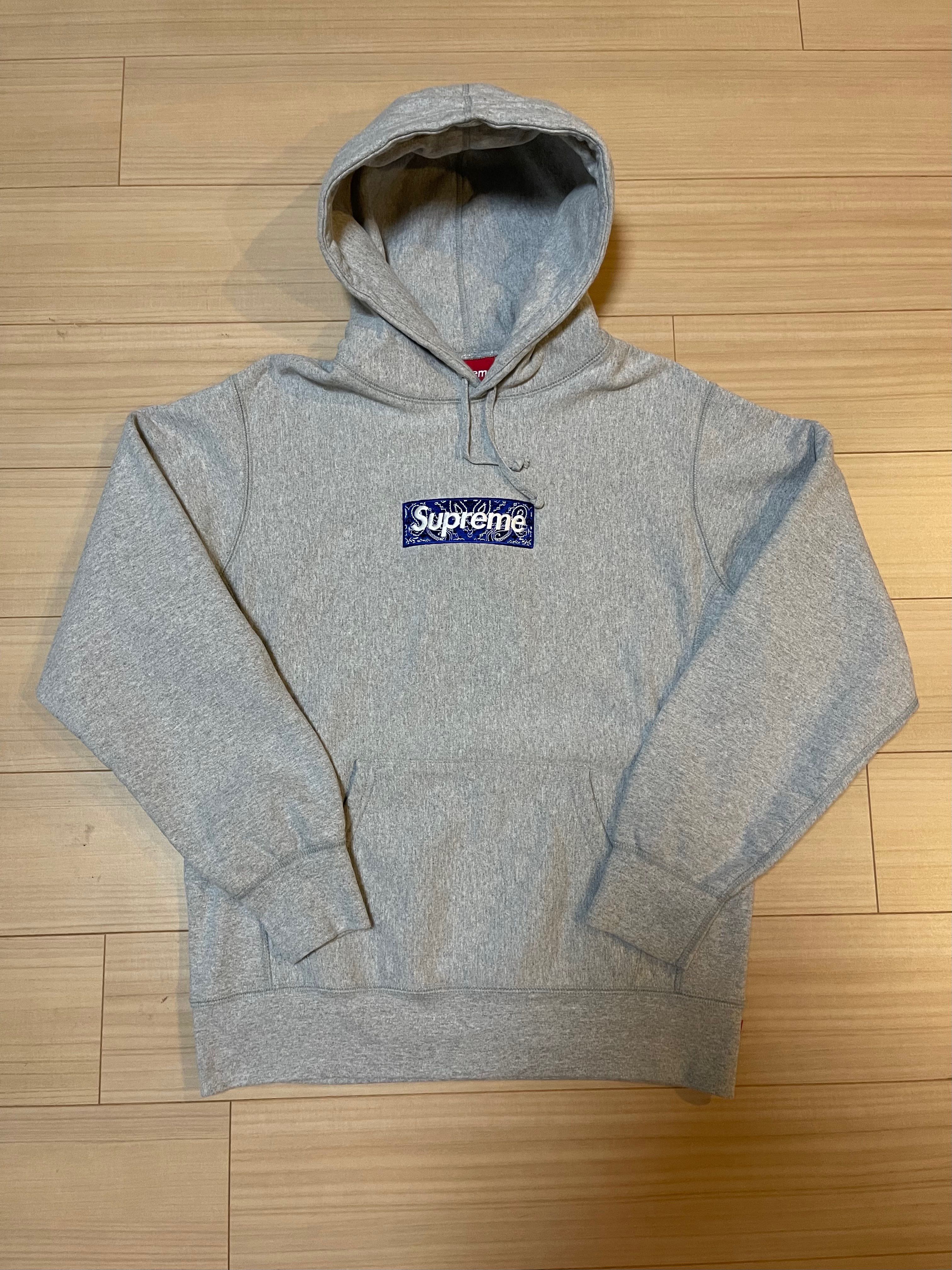 Supreme Bandana Box Logo Hooded Sweatshirt "Grey"