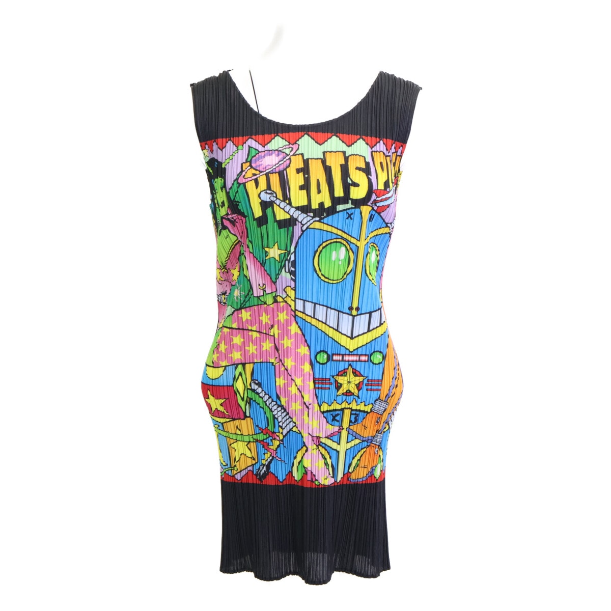 プリーツプリーズ 99SS PP91-JK041 プリーツ アメコミ転写 ノースリーブ カットソー/ 4