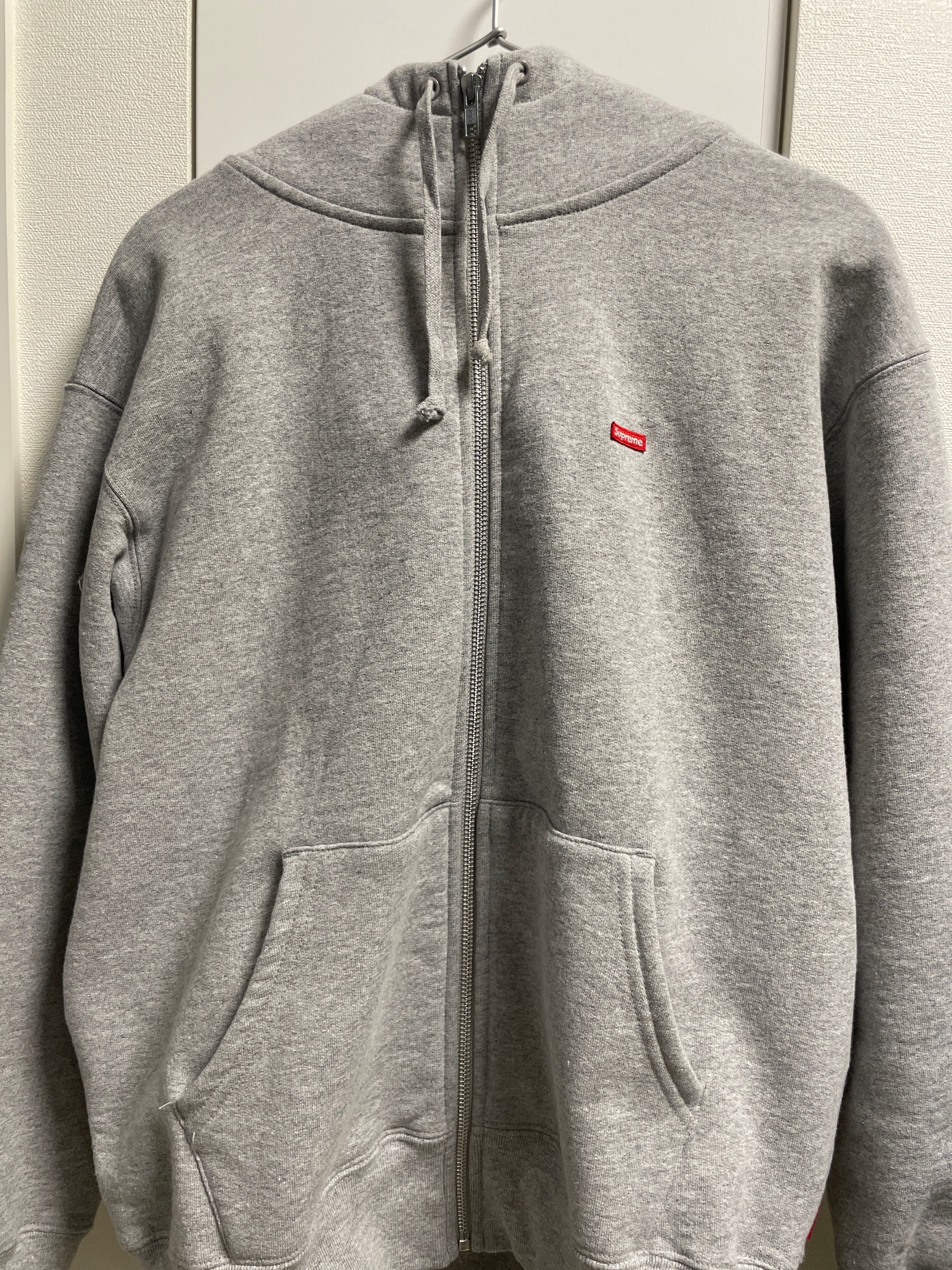 Supreme Small Box Facemask Zip Up Hooded Sweatshirt "Heather Grey"