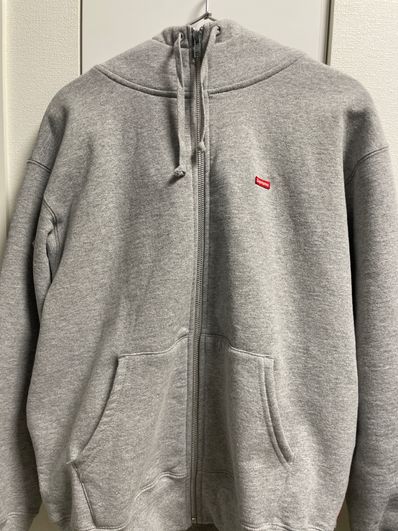 Supreme Small Box Facemask Zip Up Hooded Sweatshirt "Heather Grey"