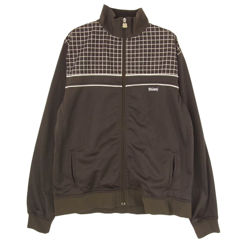 STUSSY ステューシー ジャケット 00s OLD STUSSY スクエアデザイン SSロゴ ジップ トラック ジャケット ブラウン系 MD【中古】
