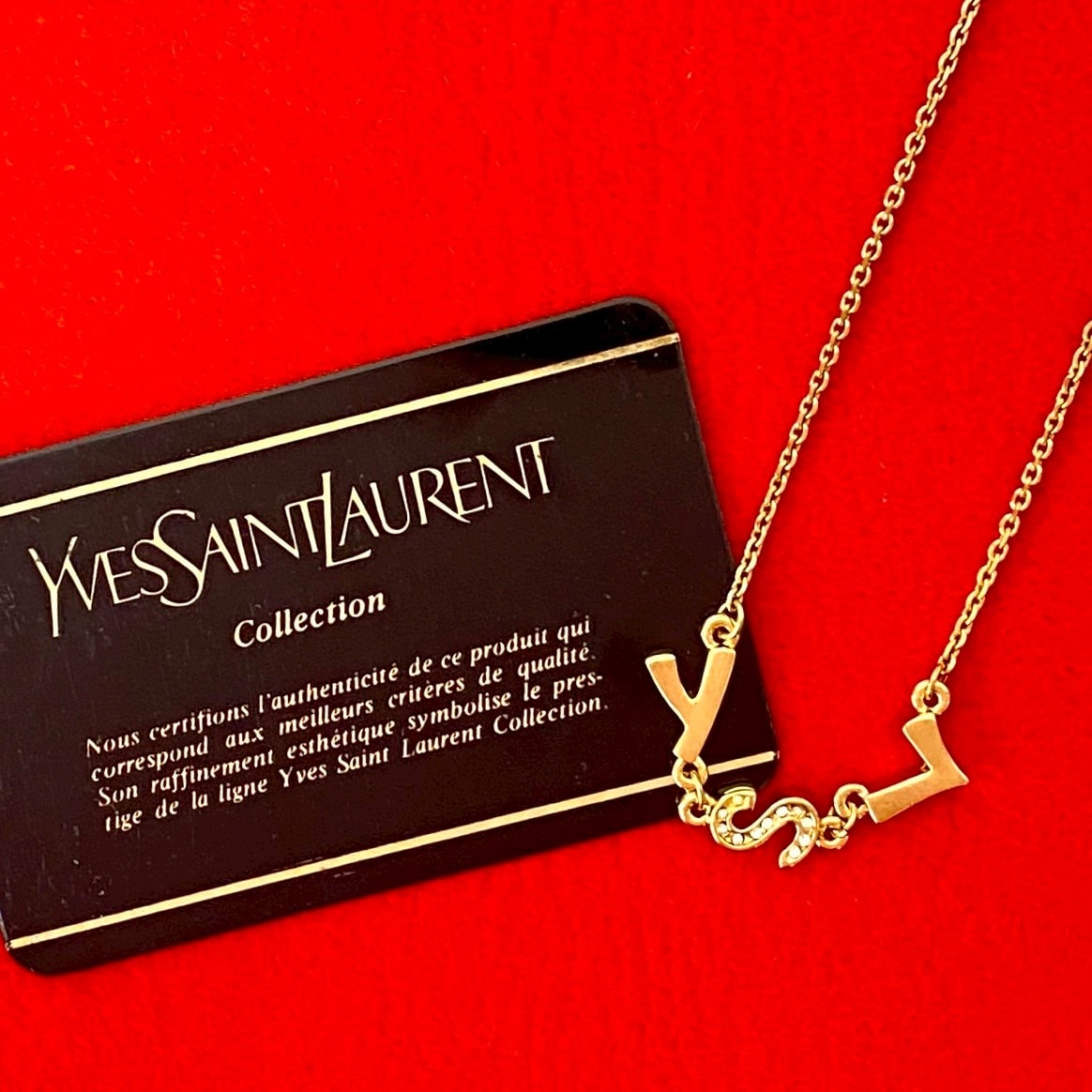 YVES SAINT LAURENT イヴ・サンローラン YSL ロゴ GP ネックレス ゴールド
 49245