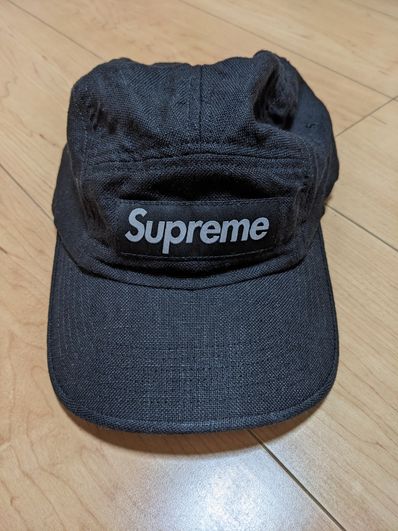 Supreme Linen Fitted Camp Cap "Black"