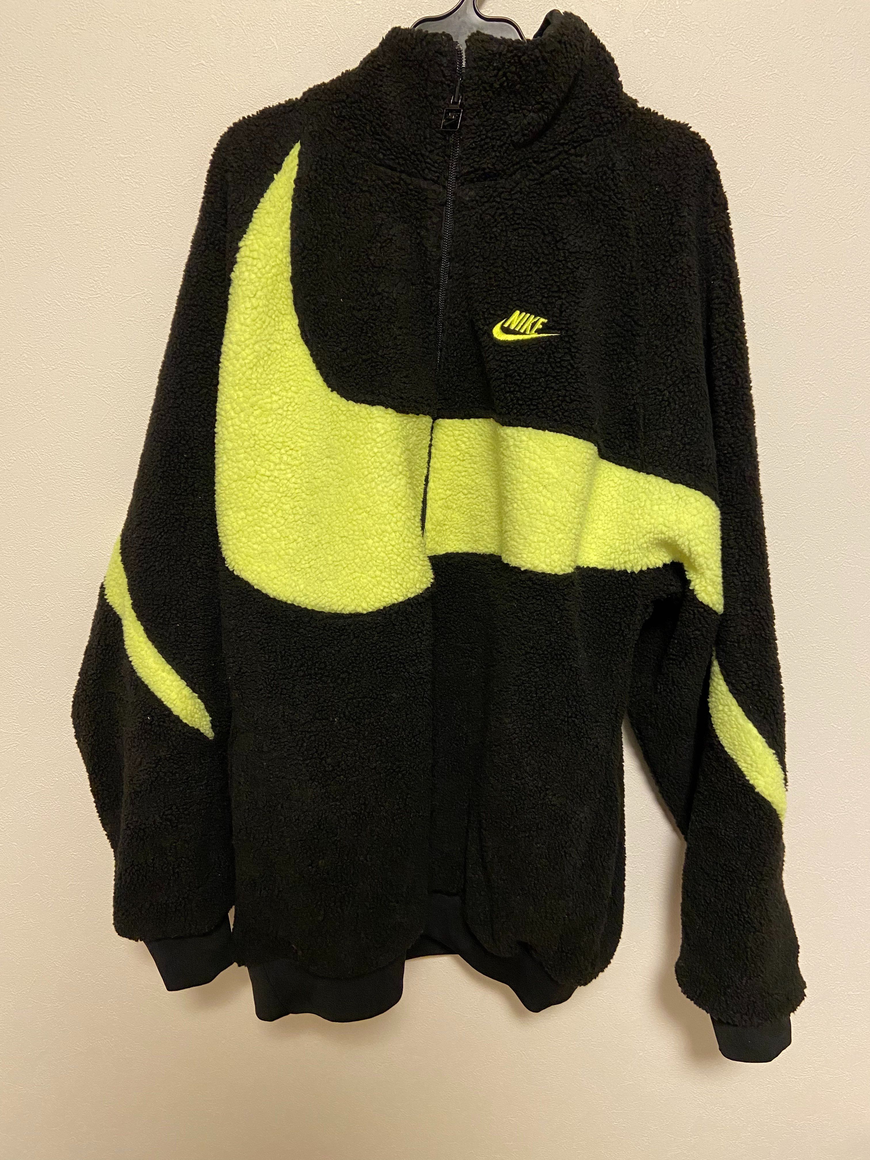 Nike Big Swoosh Reversible Boa Jacket"Black Neon"