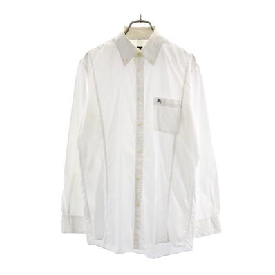 BURBERRY BLACK LABEL バーバリーブラックレーベル 三陽商会 ストライプ地 長袖 ボタンダウンシャツ 39 白