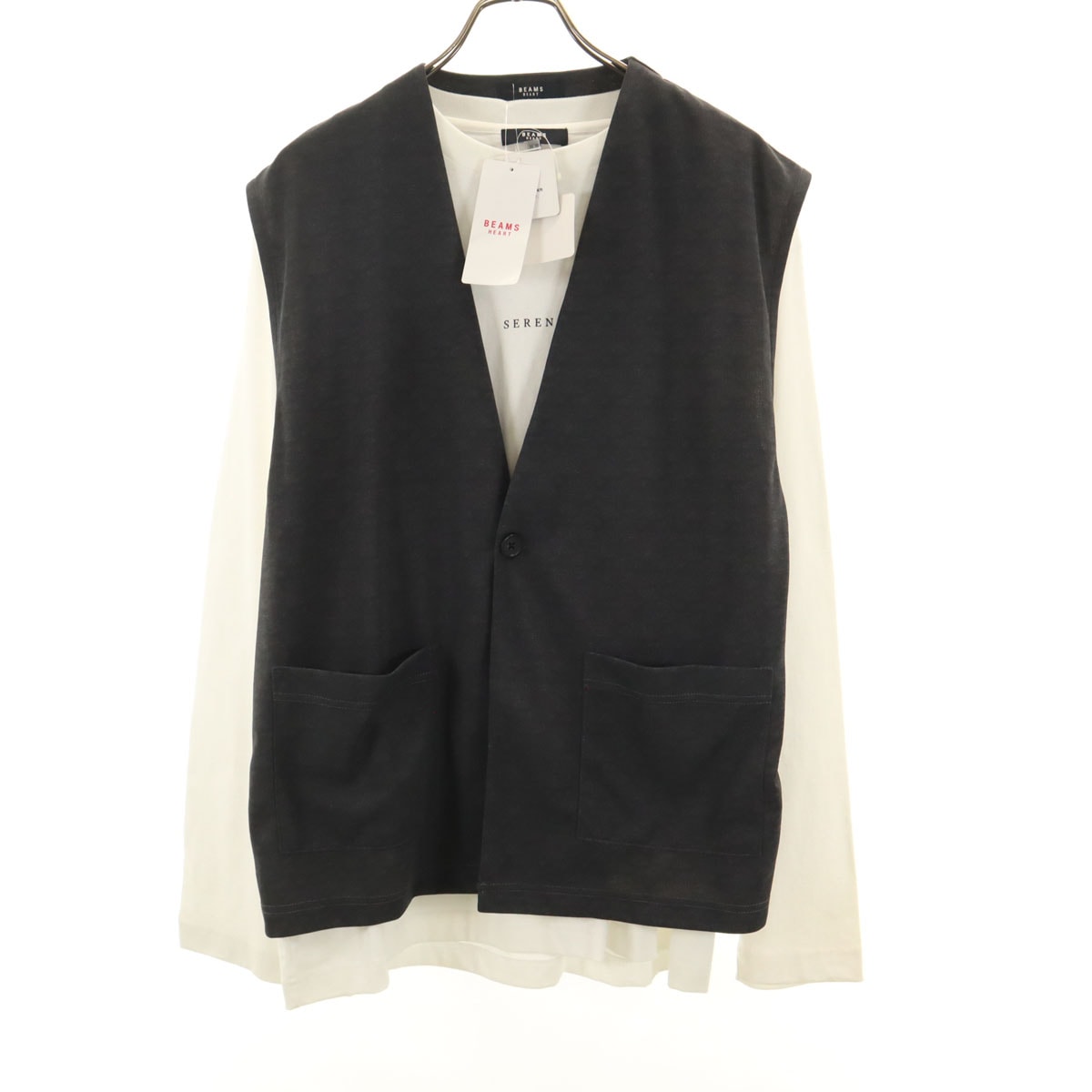 未使用 BEAMS HEART ビームスハート 長袖 Tシャツ L ホワイト系
