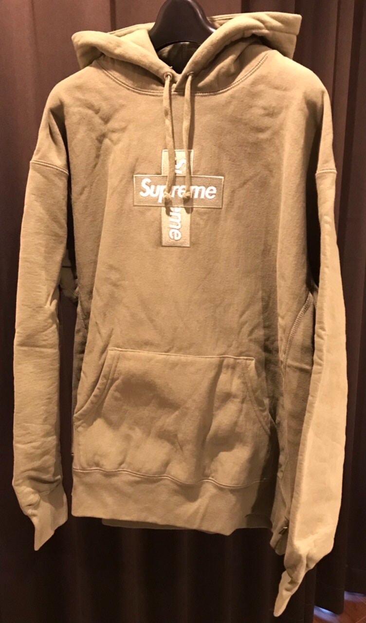 Supreme Cross Box Logo Hooded Sweatshirt "Light Olive"