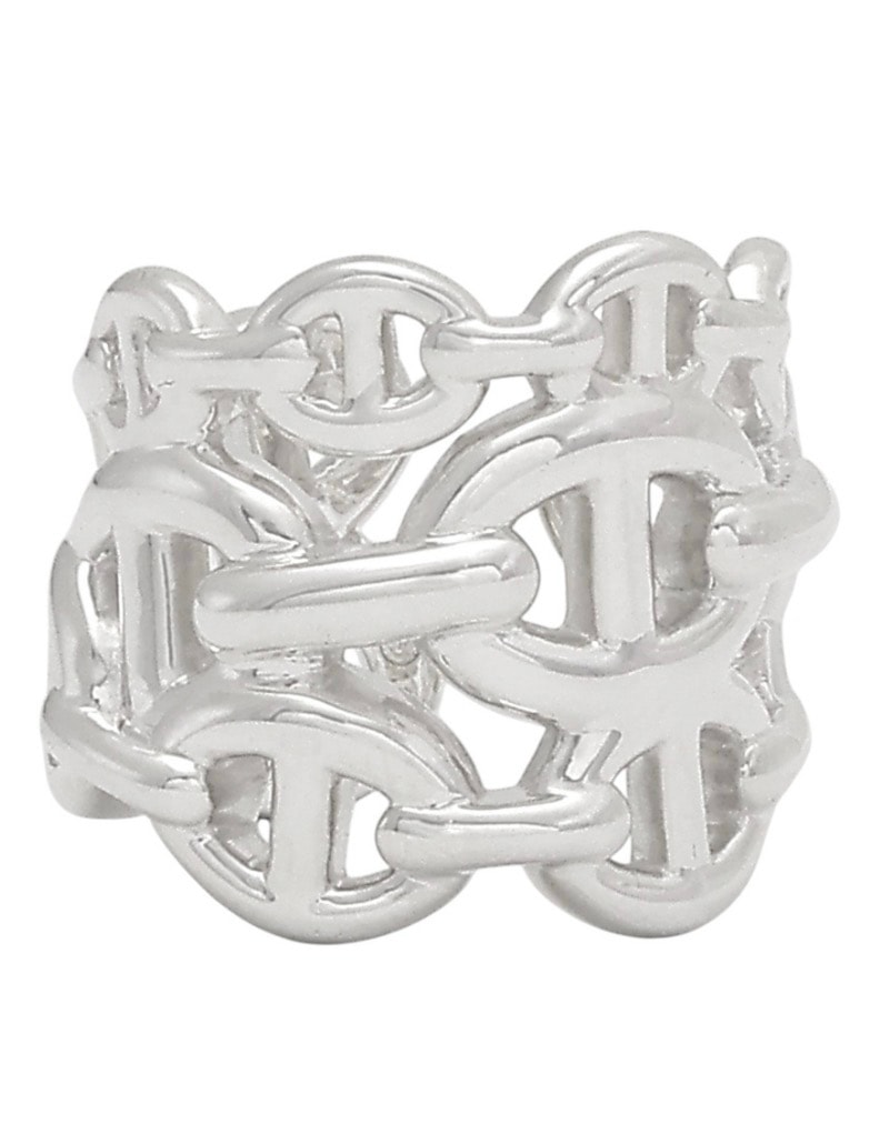 Hermes Chaine D'ancre Enchainee Ring GM Large Model "Silver"