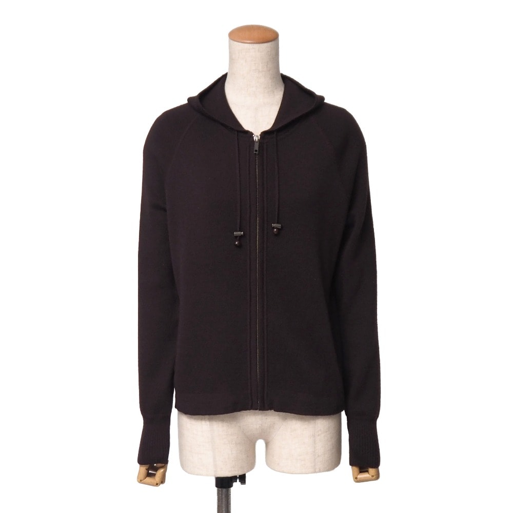 BURBERRY バーバリー ニット サイズ2 バックロゴ フード付きアウター フルジップカーディガン パーカー ブランド古着【中古】20261024/RB1357