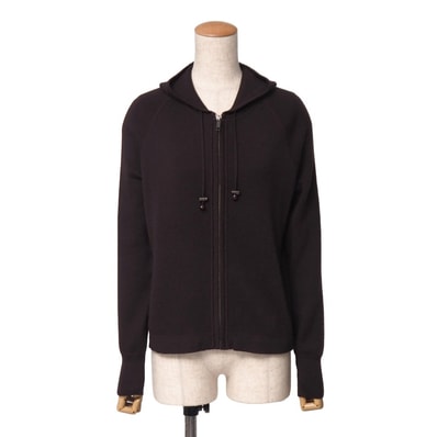 BURBERRY バーバリー ニット サイズ2 バックロゴ フード付きアウター フルジップカーディガン パーカー ブランド古着【中古】20261024/RB1357