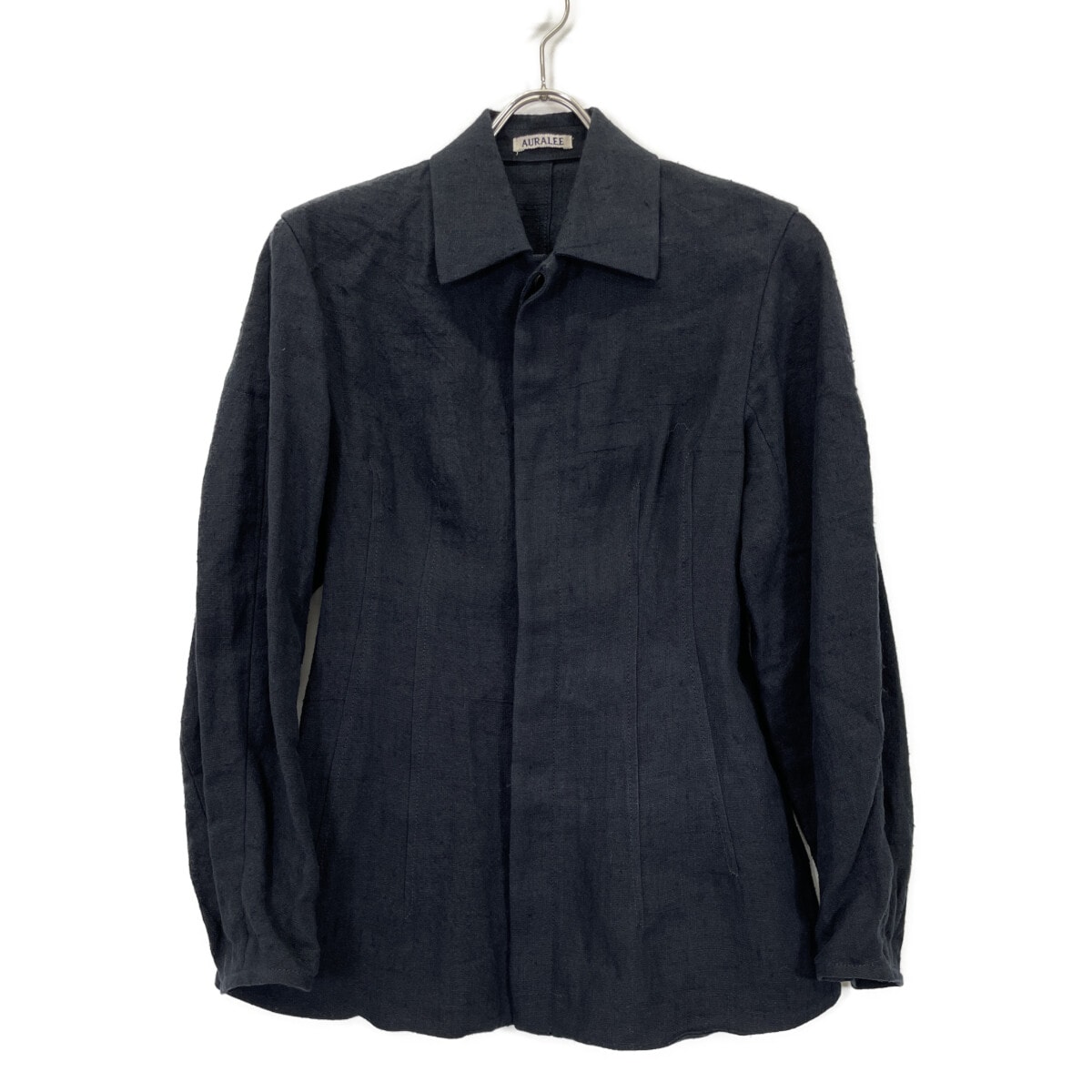 オーラリー 24SS A24SS03LS ネイビー LINEN SILK TWEED BLOUSON O