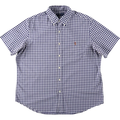 古着 ラルフローレン Ralph Lauren ギンガムチェック 半袖 ボタンダウン チェックシャツ メンズXL相当/eaa644860